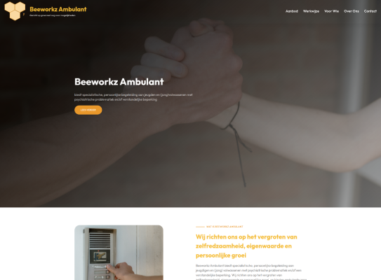 Een screenshot voor de applicatie genaamd 'beeworkz ambulant'