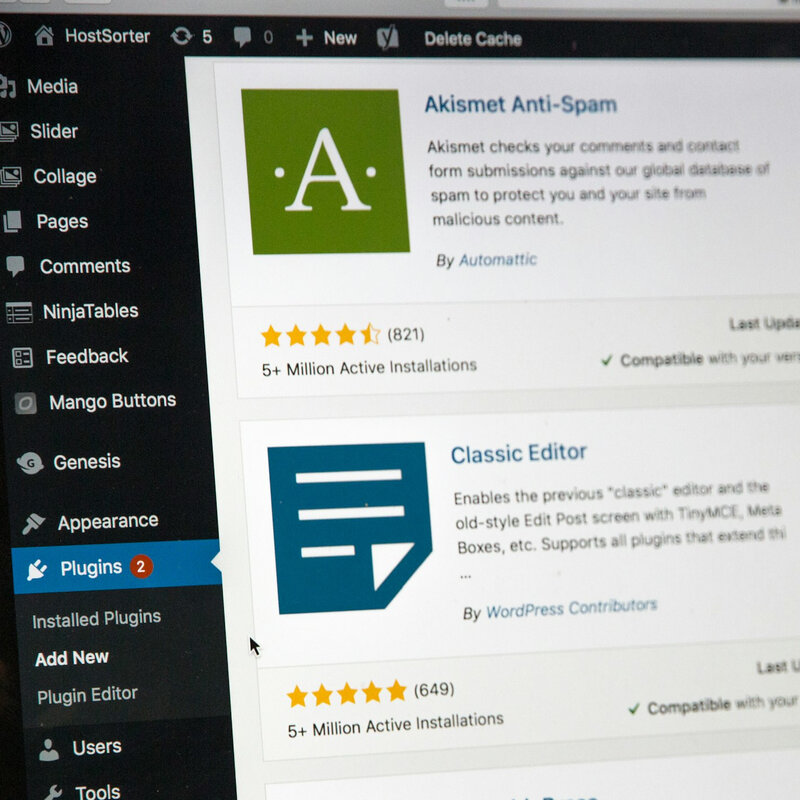 Een schermafbeelding van een WordPress admin